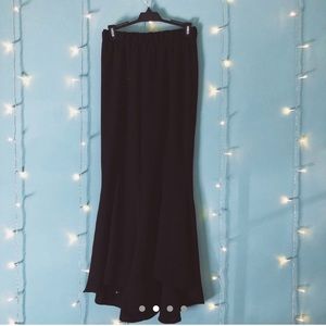 Black Flare-Leg Dress Pants